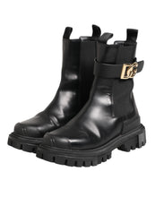 Dolce & Gabbana Black Gold DG Logo Trekking Calf Boots Shoes