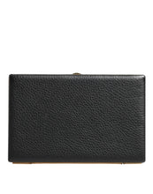 Dolce & Gabbana Black Leather Gold Frame Clutch Evening Party Purse Bag