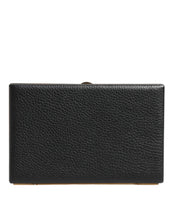 Dolce & Gabbana Black Leather Gold Frame Clutch Evening Party Purse Bag
