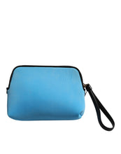 Dolce & Gabbana Blue Nylon DG Logo Print Clutch Zip Pouch Bag