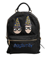 Dolce & Gabbana Black Nylon #DGFAMILY VULCANO Embellished Backpack Bag