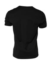 Dolce & Gabbana Black Logo Patch Cotton Crew Neck T-shirt