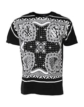 Dolce & Gabbana Black Bandana Print Cotton Crew Neck T-shirt