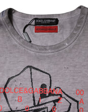 Dolce & Gabbana Gray Graphic Print Cotton Crew Neck T-shirt