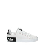 Dolce & Gabbana White Leather Low Top Sneakers