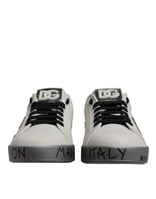Dolce & Gabbana White Crystal Logo Portofino Sneakers Shoes