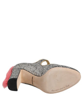 Dolce & Gabbana Silver Glitter Mink Fur VALLY Pumps Shoes