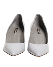 Dolce & Gabbana Light Gray Leather Kitten Heels Pumps Shoes