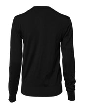Dolce & Gabbana Black Wool Knit Round Neck Cardigan Sweater