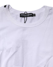 Dolce & Gabbana White Cotton Crew Neck Cropped Top T-shirt