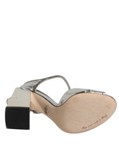 Dolce & Gabbana Silver Leather T-strap Heels Sandals Shoes