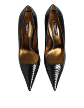 Dolce & Gabbana Black Exotic Leather Stiletto Pumps Shoes