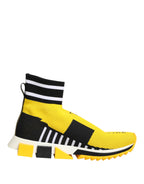 Dolce & Gabbana Yellow Black Sorrento Socks Sneakers Shoes