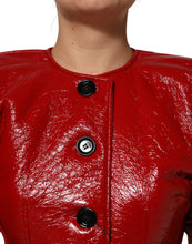 Dolce & Gabbana Red Wool Single Breasted Trench Coat Jacket