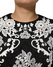 Dolce & Gabbana Black Lace Trim Short Sleeves A-line Dress