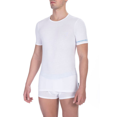 Bikkembergs White Cotton Men T-Shirt Twin Pack