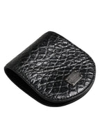 Dolce & Gabbana Black Exotic Skin Coin Condom Case Holder Pocket Wallet