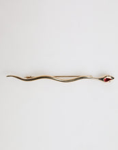 Dolce & Gabbana Gold Brass Red Crystal Spilla Serpente Mens Brooch Pin