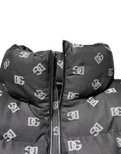 Dolce & Gabbana Black DG Monogram Full Zip Puffer Men Jacket