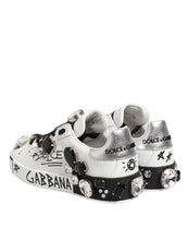 Dolce & Gabbana White Portofino Crystal Sneakers  Shoes