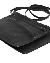 Dolce & Gabbana Black Palmellato Leather Logo Plaque Shoulder Borse Bag