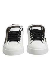 Dolce & Gabbana White Leather Portofino Lace Up Sneakers Shoes
