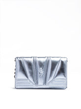 Ferrari Metal light blue GT patent leather bag with chain