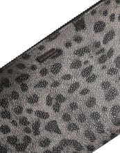 Dolce & Gabbana Black Gray Leopard Leather Zip Around Continental Wallet