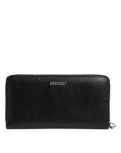 Dolce & Gabbana Black Leather #DGFAMILY Zipper Continental Mens Wallet
