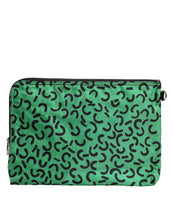 Dolce & Gabbana Multicolor Printed Nylon Logo Plaque Men Clutch Pouch Bag