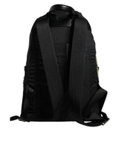 Dolce & Gabbana Black Logo Tape Polyamide School Travel Backpack Men Bag