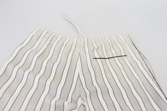 Dolce & Gabbana White Stripes Silk Lounge Trouser Pants
