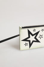 Dolce & Gabbana White Leather Douphin DG Logo Star Print Card Holder Wallet