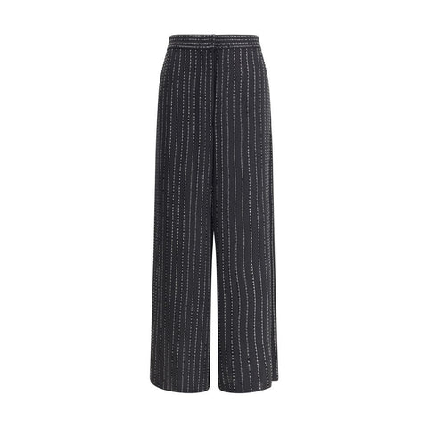 Giorgio Armani Wide-leg silk Pants with strass