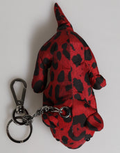 Dolce & Gabbana Red Black Polyester Animal Silhouette Keychain Keyring
