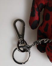 Dolce & Gabbana Red Black Polyester Animal Silhouette Keychain Keyring