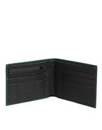 Dolce & Gabbana Green Leather DG Logo Plaque Bifold Men Card Holder Wallet
