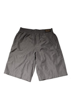 Dolce & Gabbana Light Gray Nylon Elastic Waist Shorts Swimwear