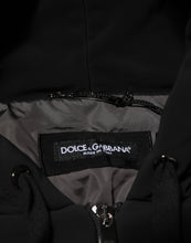 Dolce & Gabbana Black Cotton Quilted Studded Sleeve Hoodie Jacket