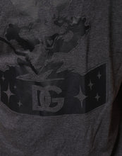 Dolce & Gabbana Black Charcoal DG Logo V-Neck Men T-shirt