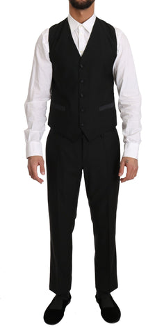 Black Wool Dress Waistcoat Gillet Vest Dolce & Gabbana