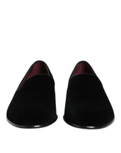 Dolce & Gabbana Black Velvet Slip On Men Loafers Formal Shoes