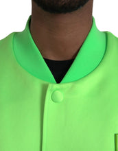 Dolce & Gabbana Neon Green Polyester Long Sleeves Men Bomber Jacket