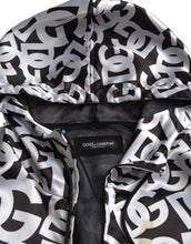 Dolce & Gabbana White Black Logo Hooded Full Zip Bomber Jacket