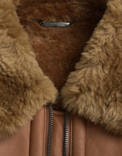 Dolce & Gabbana Brown Leather Fur Button Biker Coat Jacket