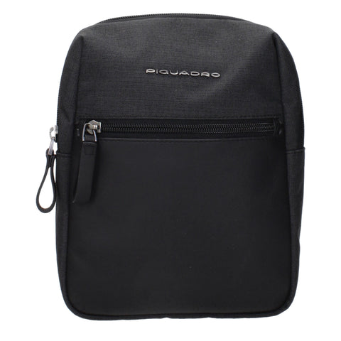 Piquadro Black Fabric Crossbody Bags