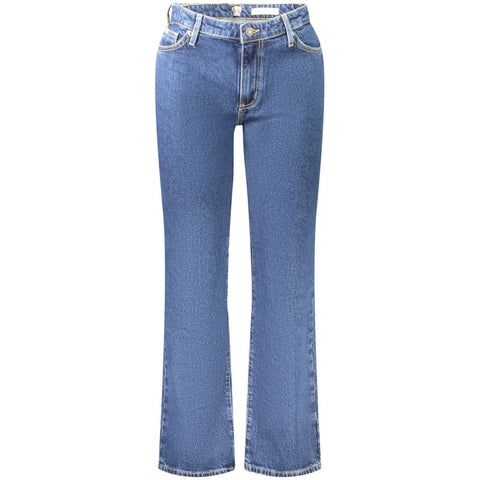 Blue Cotton Women's Straight Jean Guess Jeans