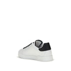 Dolce & Gabbana White Calf Leather Bos Taurus Low Top Sneakers
