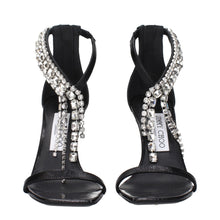 Jimmy Choo Black Leather Stiletto Heels Sandals
