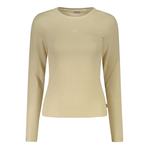 Beige Cotton Women T-Shirt Guess Jeans